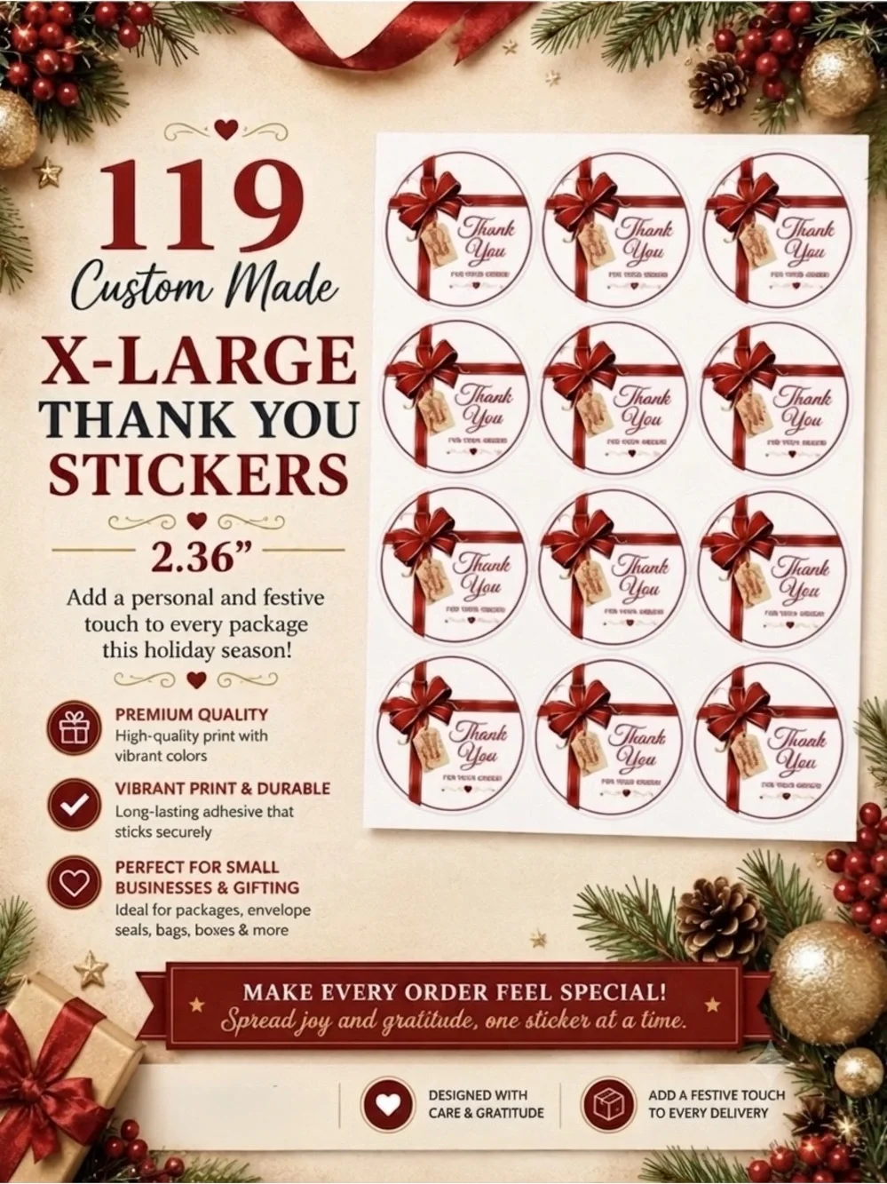 119 2.36” Thank You Stickers